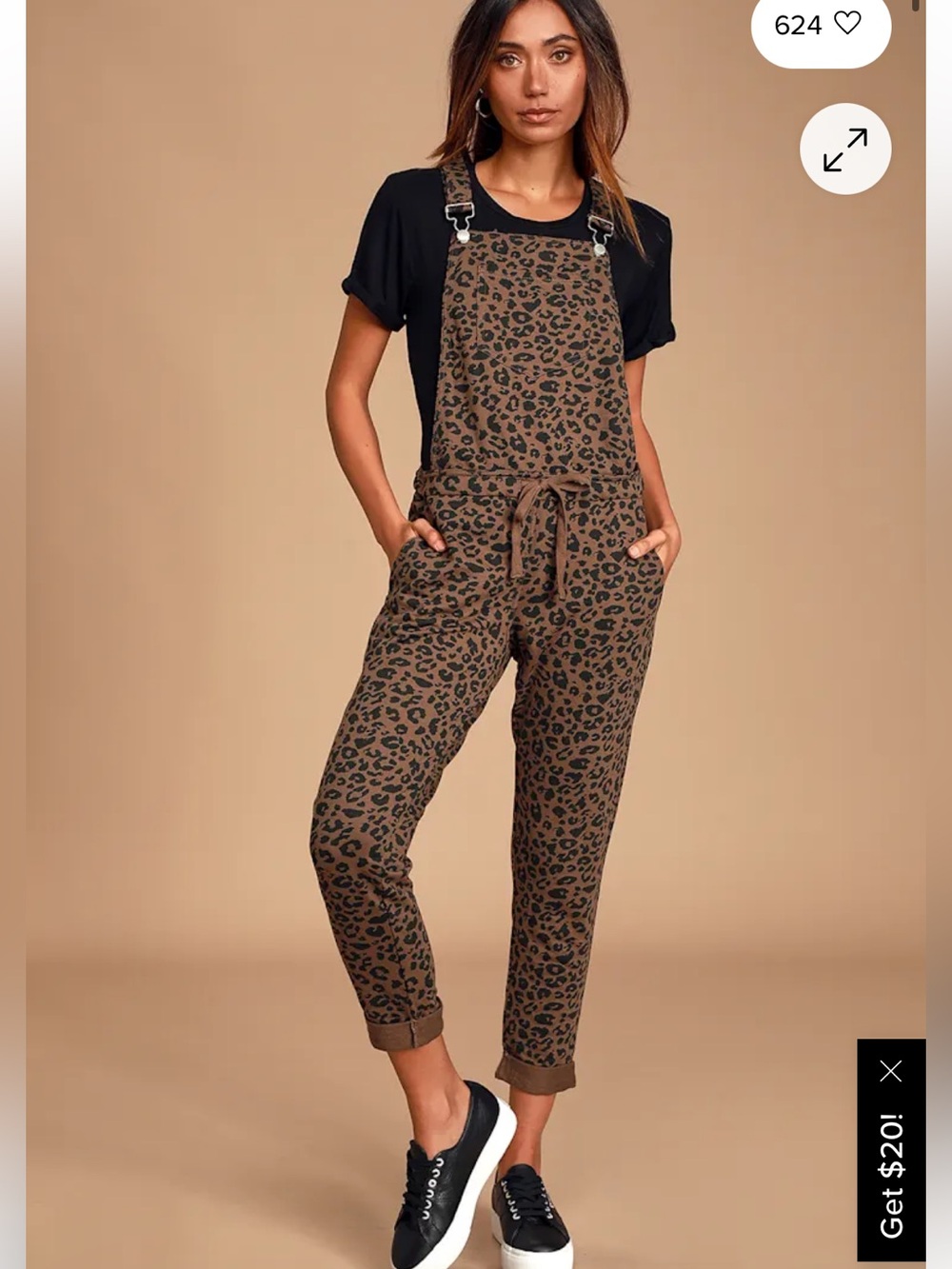 NWT Z Supply Mureile Brown Leopard Print Knit Overalls